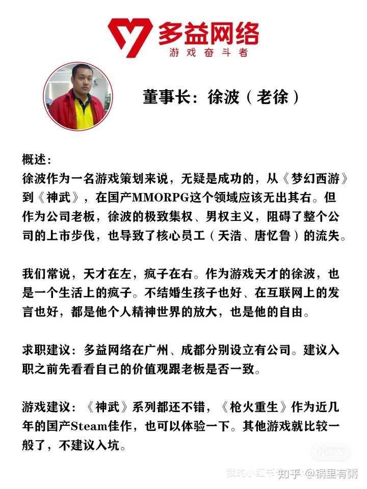 多益网络的老板徐宥箴(徐波)是个怎样的人? - 知乎