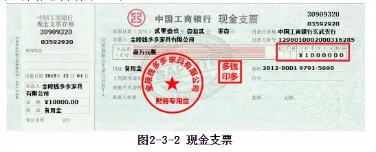 支票填写样本，2022年现金支票填写样本