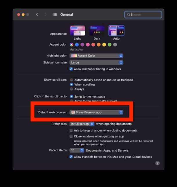 如何在mac上設置brave默認web瀏覽器